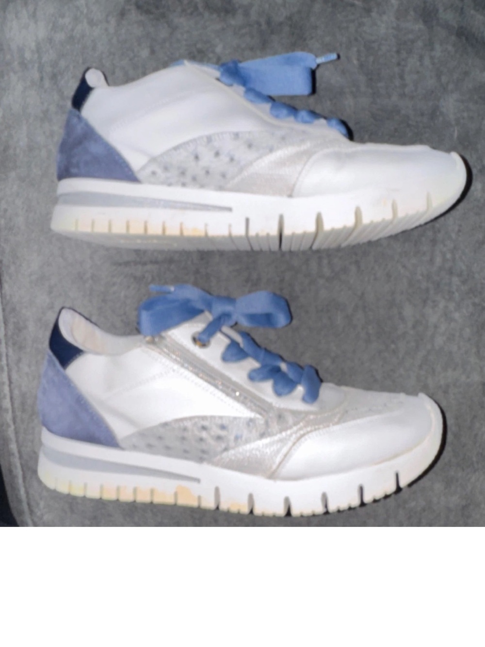 Ron White Blue/White/Grey Sneakers Zip up with Laces